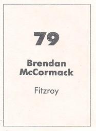 1990 Select AFL Stickers #79 Brendan McCormack Back
